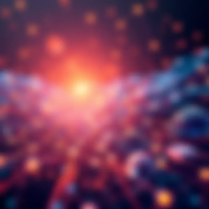 A digital representation of LitecoinVM celebrating over 40 million transactions, featuring dynamic graphics of blockchain technology and connected nodes.