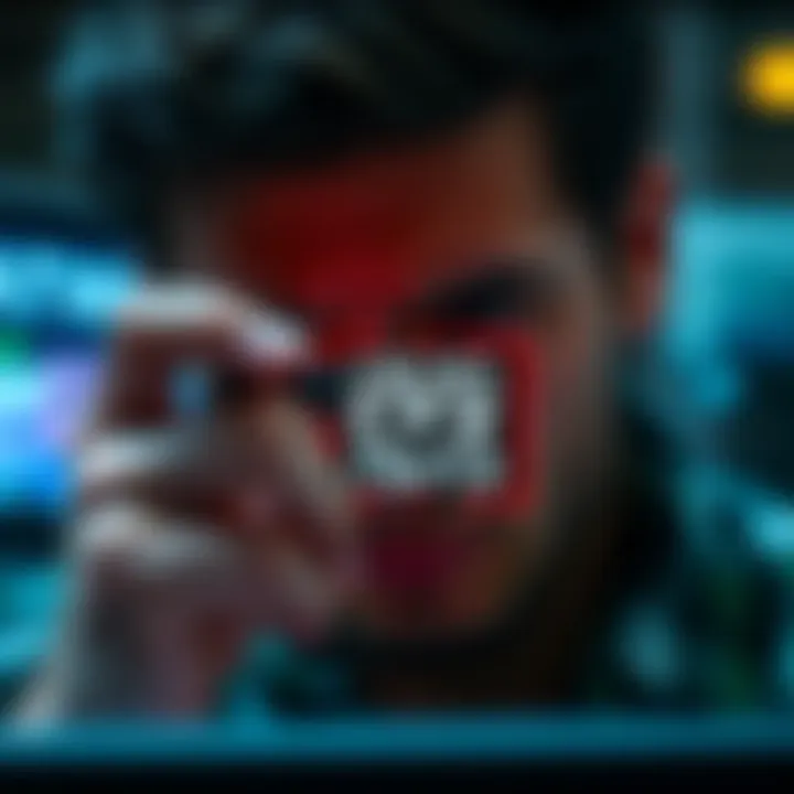 MacBook camera scanning issue Close-up of a person trying to scan a QR code using a MacBook camera, showing frustration