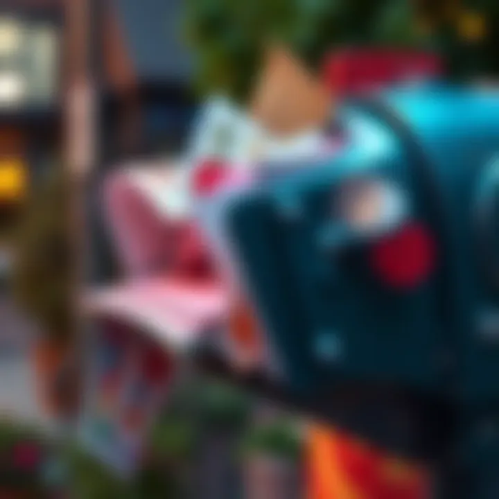 A mailbox full of colorful letters and postcards, showcasing the joy of receiving physical mail in 2025.