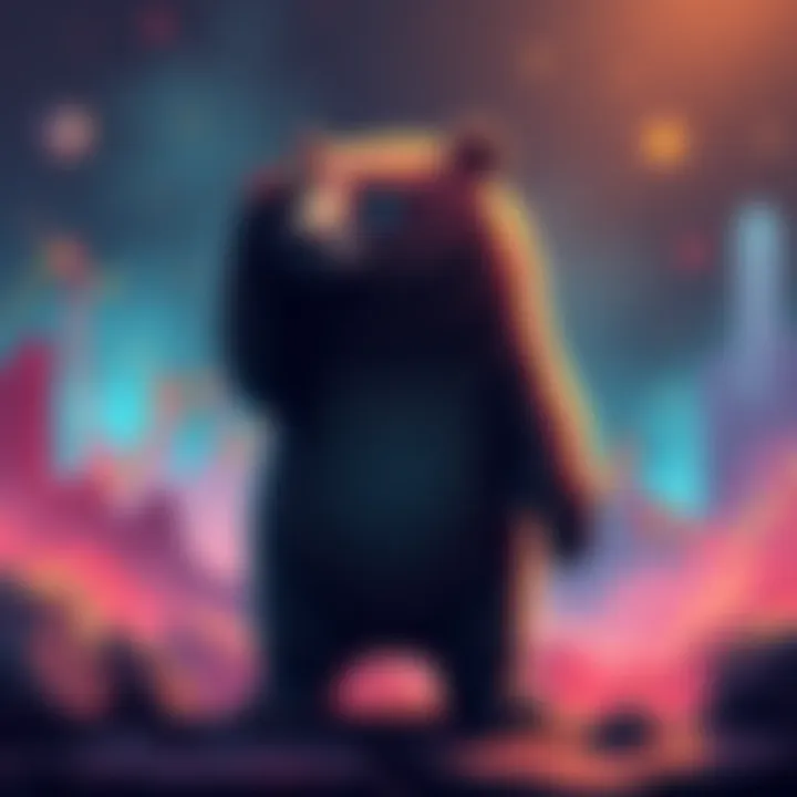 A bullish bear standing confidently with charts showing increasing trends, symbolizing market optimism.
