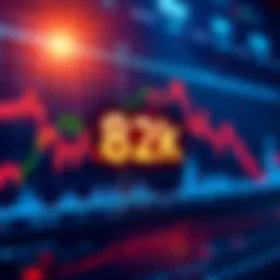 Financial graph showing market trends with a focus on the 82k mark