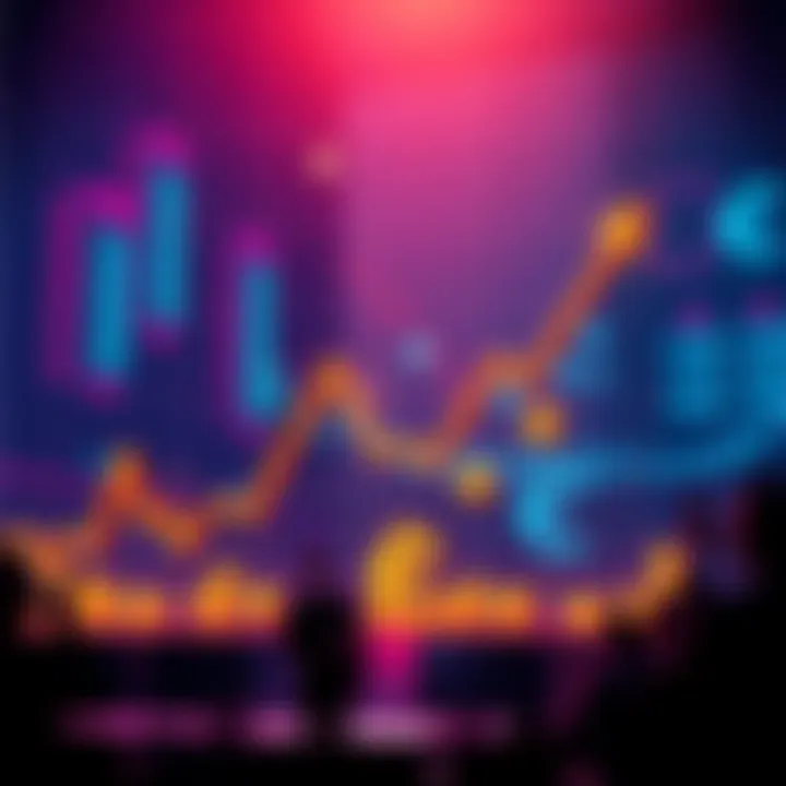 Graph showing a downward trend in euro values, with a backdrop of worried investors