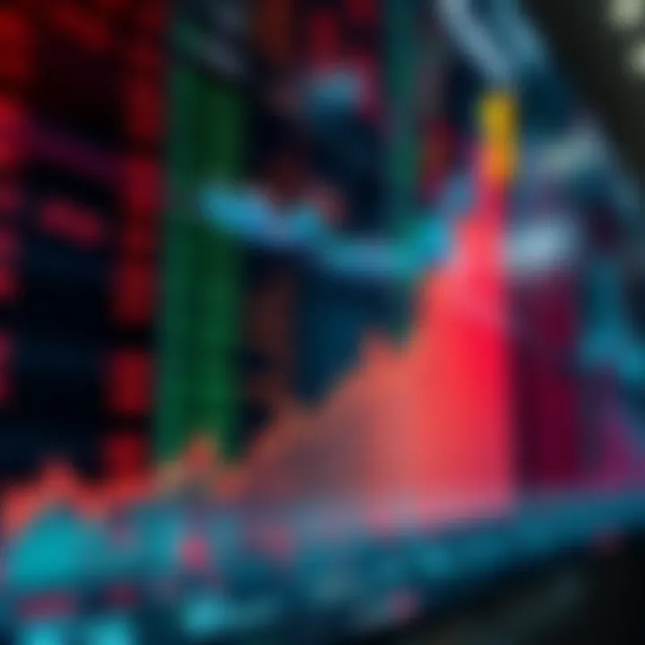 Stock market display showing upward trend with graphs and percentages, symbolizing market rise despite Federal Reserve rate changes