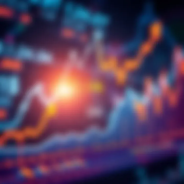 A graph showing significant market gains with upward trends and positive indicators, representing financial growth over the past month