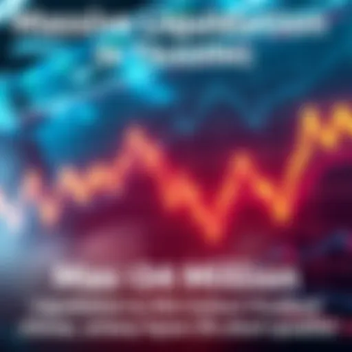 A graphic showing a downward trend in stock prices with visual indicators of liquidated trades, emphasizing significant market shifts.