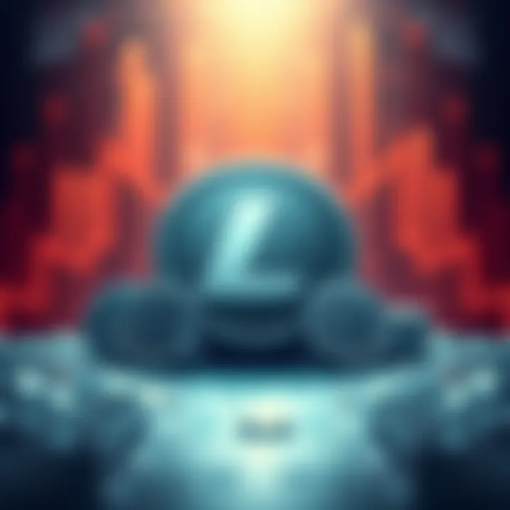 A graphic showing MEI Pharma's logo alongside Litecoin symbols, representing the company's new strategy for a cryptocurrency treasury.