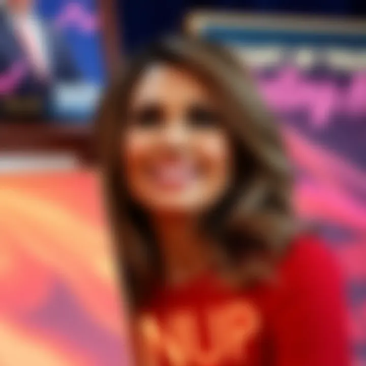 Melania Trump smiling next to digital NFT art pieces showcasing her earnings