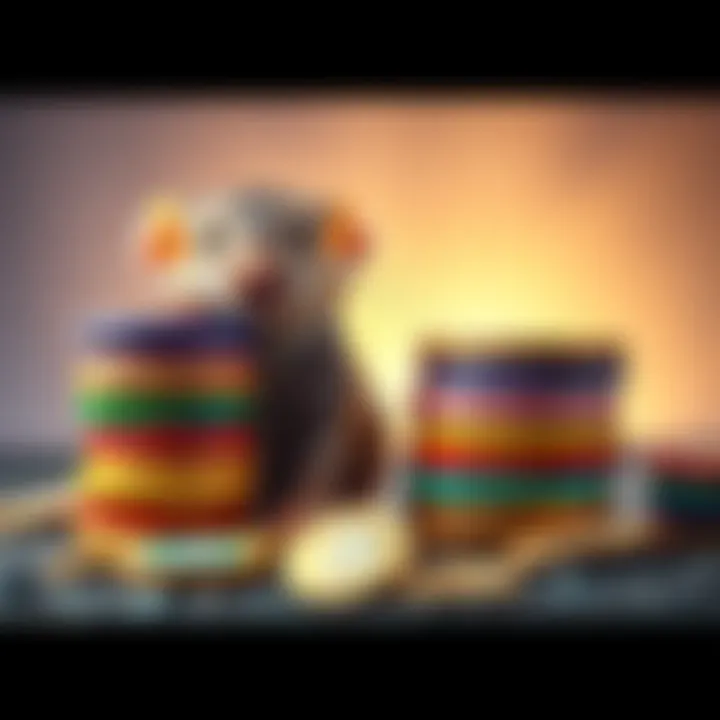 Meme Coin and Naked Mole Rat A naked mole rat next to a stack of colorful meme coins, symbolizing their unique place in the crypto market.