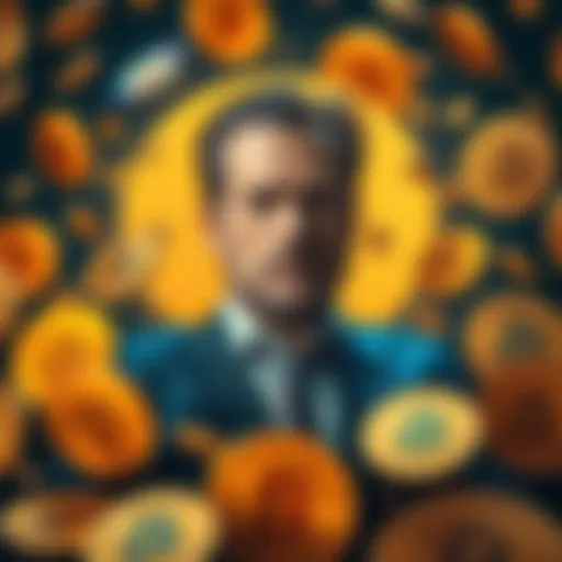 Michael Saylor surrounded by Bitcoin symbols, symbolizing his recent investment moves, with mixed reactions from the public