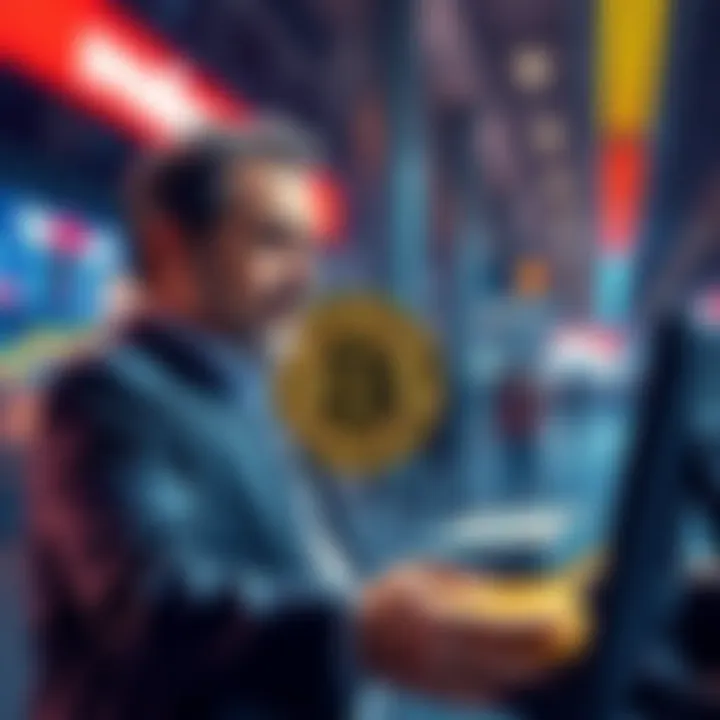 Michael Saylor confidently purchasing Bitcoin during market downturn while investors watch closely