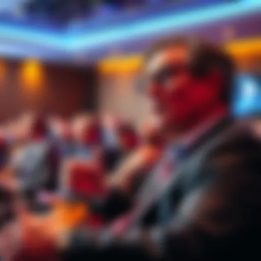 Michael Saylor speaking at a conference with audience reacting negatively
