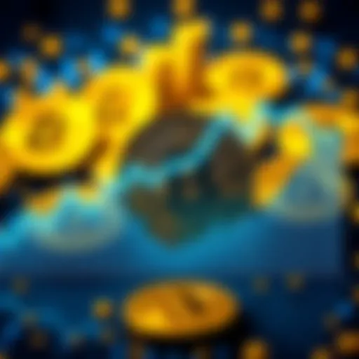 Graph showing MicroStrategy's $45 billion profit from Bitcoin investments with Bitcoin symbols in the background.