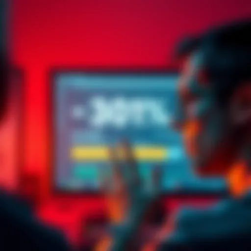 A frustrated person looking at a computer screen displaying a low migration percentage for tokens, reflecting concerns over rewards and participation.