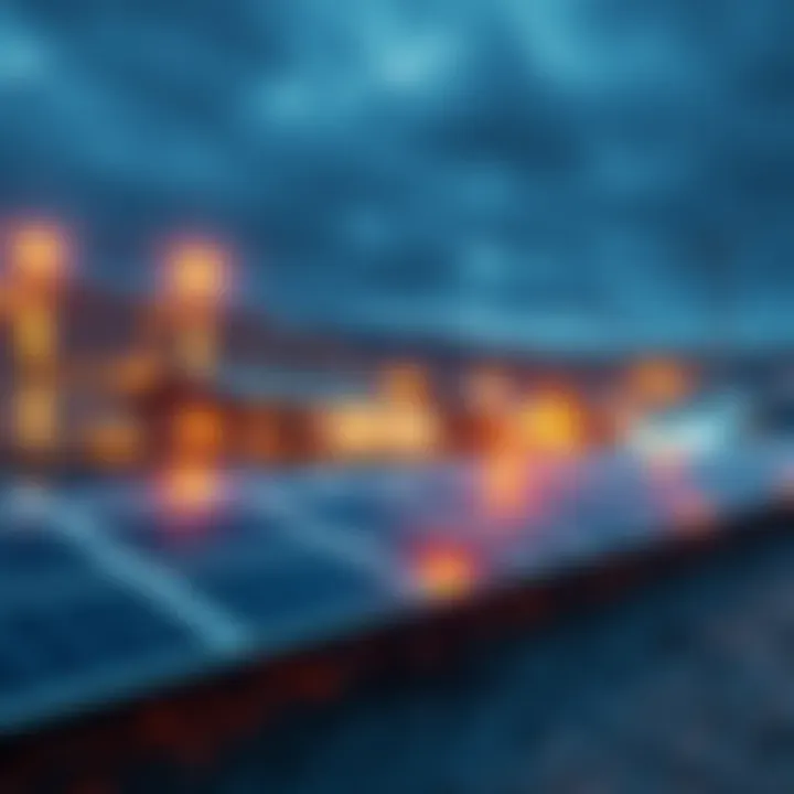 A modern mining site using solar energy panels for sustainable power