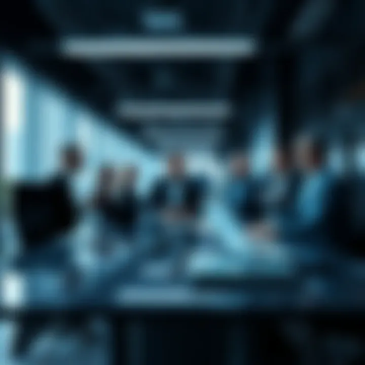 A team of professionals discussing advanced enterprise solutions in a modern office setting.