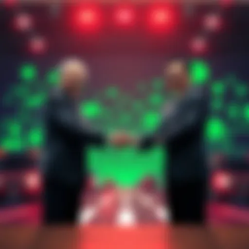 Graphic showing representatives from MOL and ITOCHU shaking hands with a backdrop of green transport symbols