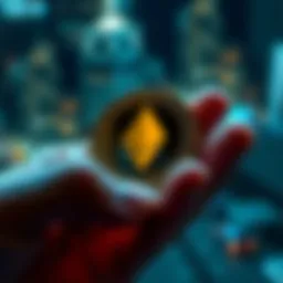 Monero Coin in Hand A person holding a shiny Monero coin, symbolizing modern finance and cryptocurrency investment.