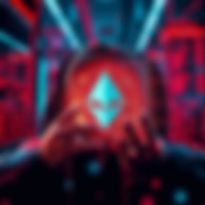 A person analyzing Monero exchange platforms with caution, highlighting risks and security concerns within the crypto marketplace.