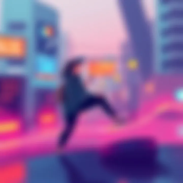 Illustration showing a person exercising and mining virtual currency simultaneously, symbolizing the shift from earning to mining while active