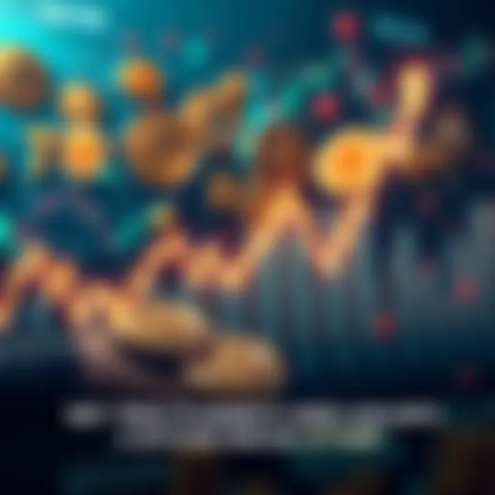 Line graph showing MSTR's stock price plummeting with Bitcoin icons in the background, symbolizing Saylor's investment attempts.