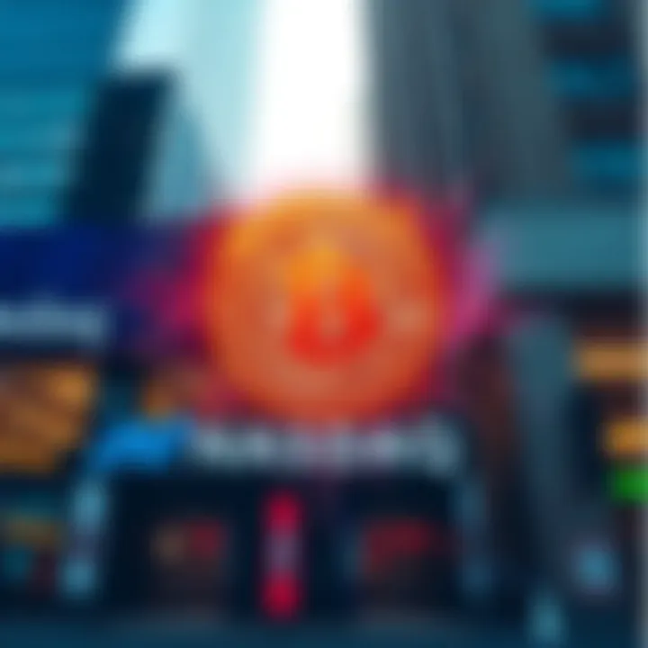 Nasdaq Bitcoin Options Announcement A Nasdaq building front with a digital Bitcoin symbol overlay, representing the upcoming Bitcoin options trading launch in 2026.