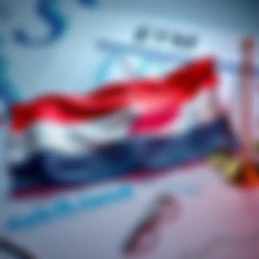 A graphic showing the Dutch flag alongside a financial chart and tax documents, symbolizing new tax laws on unrealized capital gains in the Netherlands.