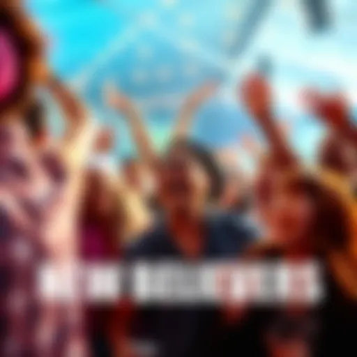 A diverse group of people celebrating together, sharing joy and excitement in a community event.