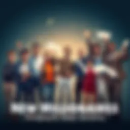 Group of diverse individuals celebrating financial success, holding documents and checks, symbolizing new wealth and opportunities.