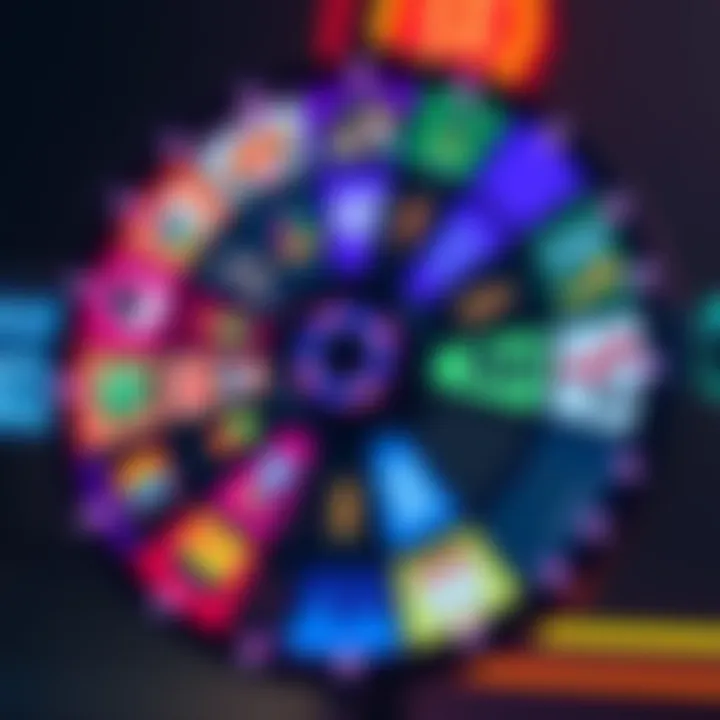A colorful and modern ad wheel design showing various advertising options, representing a fresh take on ad spins.