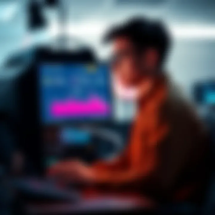 A new miner sitting in front of the Elphapex DG Home 1, looking concerned while checking their mining results on a computer. The screen shows low earnings, emphasizing their struggles in the mining process.