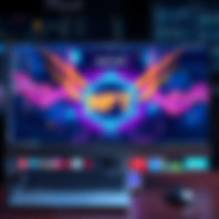 A colorful digital artwork displayed on a computer screen with a futuristic design, symbolizing the concept of NFTs in the digital economy.