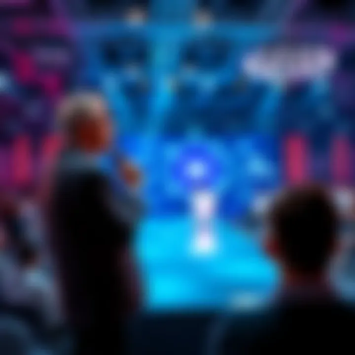 Nicolas Kokkalis speaking about Pi Network at a conference stage with audience in the background