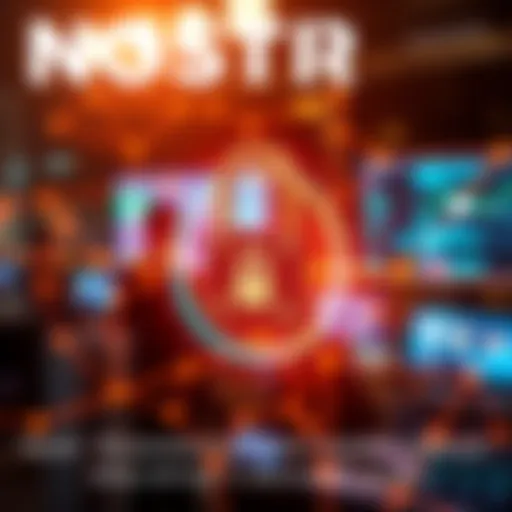 A digital representation of secure online identity with a lock and network symbol