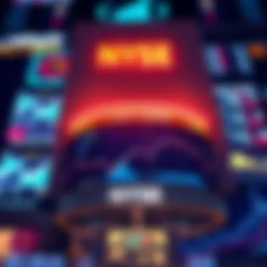 NYSE Tokenized Securities Platform A digital representation of the NYSE logo with graphics of tokenized U.S. securities and charts, symbolizing 24/7 trading.