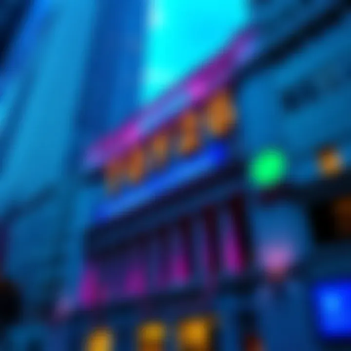 NYSE Tokenized Stocks Launch A representation of the NYSE building with digital stock symbols incorporating blockchain technology, symbolizing the launch of tokenized stocks.