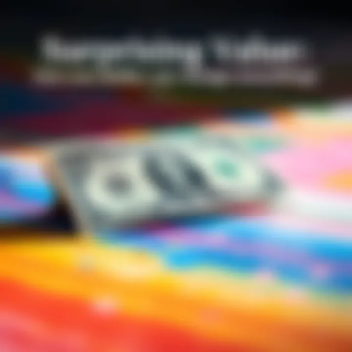 A single one dollar bill lying on a colorful surface, symbolizing its surprising value and impact.