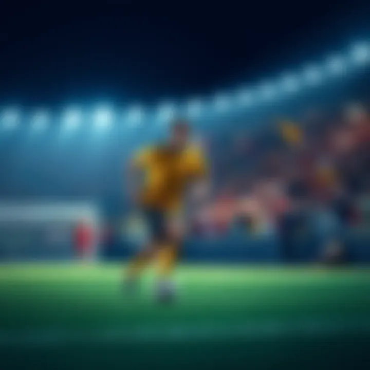 A player on the field during a single match, showcasing determination and focus, while fans cheer in the background.