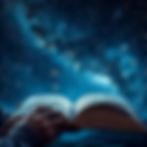 A person reading a book with a starry night background, symbolizing the end of a journey in storytelling