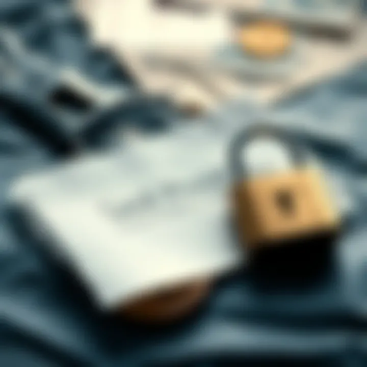 A piece of paper displaying a seed phrase written in clear handwriting, placed next to a small lock symbol to represent security measures.