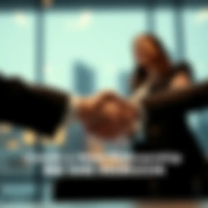 Partners Shaking Hands Two business professionals shaking hands to signify a potential partnership