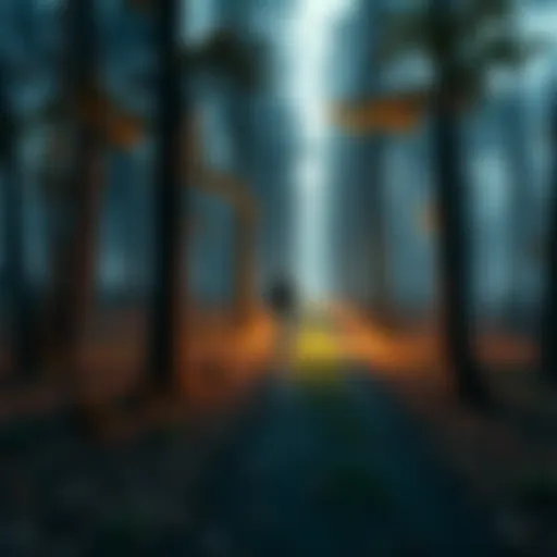 A person walking along a forest path, surrounded by trees, symbolizing a journey of self-discovery and growth.