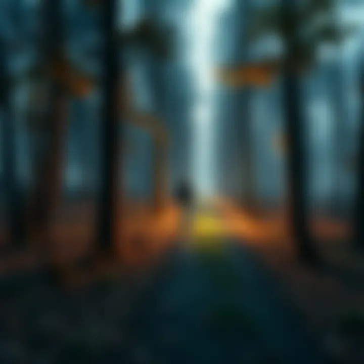 A person walking along a forest path, surrounded by trees, symbolizing a journey of self-discovery and growth.