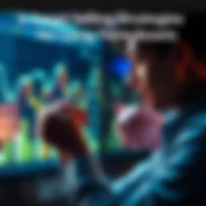 Patience in Asset Selling A person looking at a graph showing rising asset values while holding a piggy bank, symbolizing the importance of patience in investment.