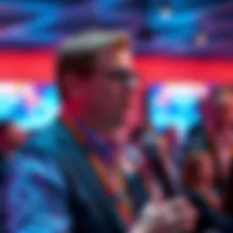 Patrick Witt, a second White House spokesperson, speaking at HederaCon 2026, engaging with attendees and sharing insights.