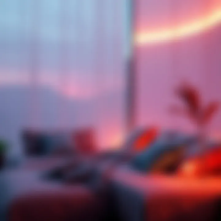 A serene space with soft cushions and warm lighting, inviting relaxation and comfort, symbolizing a safe haven amidst chaos.