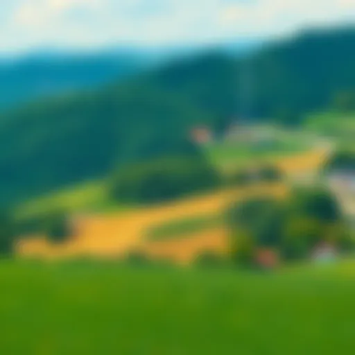 A scenic view of Pennsylvania's rolling hills and greenery, representing the state's unique culture and local life.