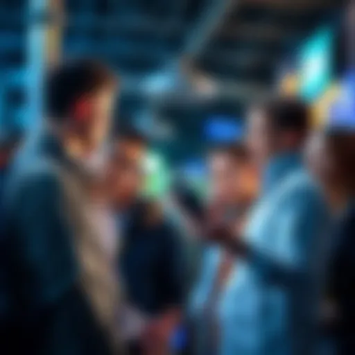 Group of people in Australia talking about $20 instant cash options, looking at a phone