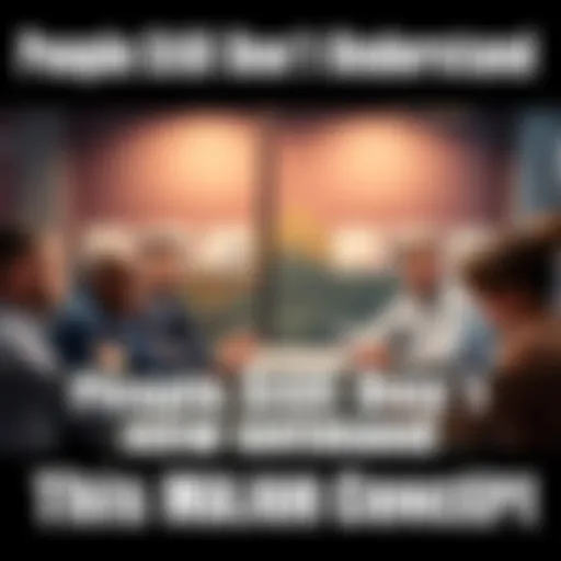 A group of people sitting around a table, engaged in a discussion about a difficult idea, with some looking puzzled and others taking notes.