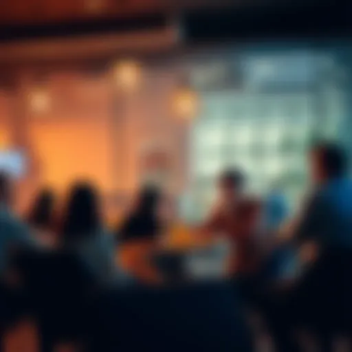 Group of people sharing their experiences about cost basis in a café setting