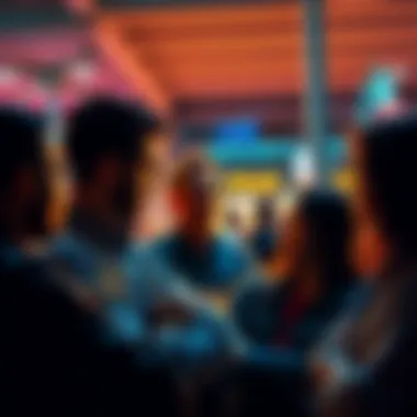 People discussing current issues A group of people engaged in a serious discussion about societal issues